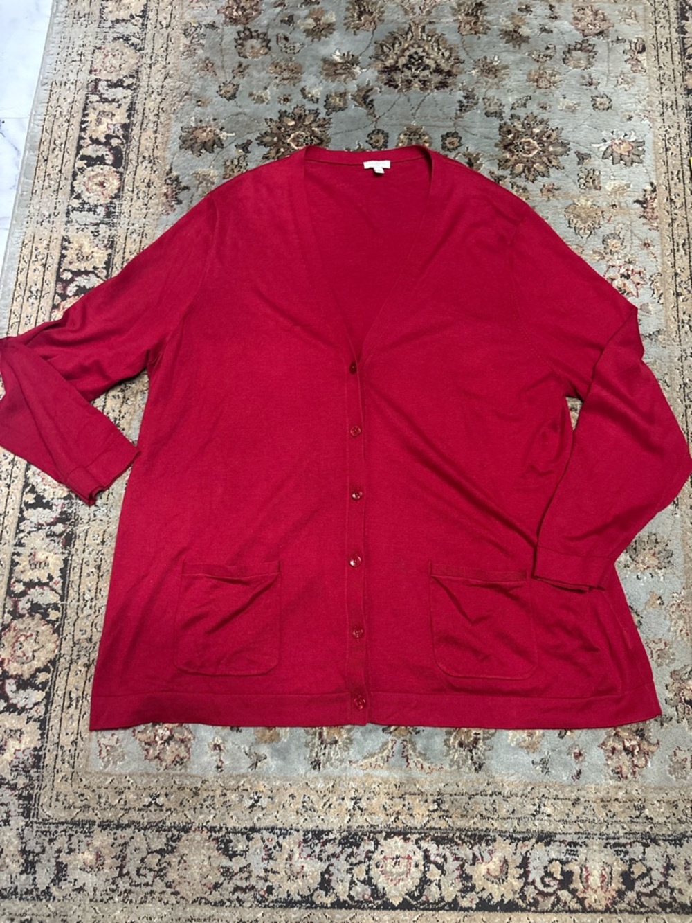 Talbots Raspberry Red Knit Cardigan - Picture 4 of 6